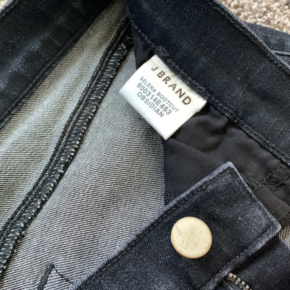 J BRAND Selena Mid-Rise Bootcut Black Stretch Denim Cropped Capri - Picture 8 of 16